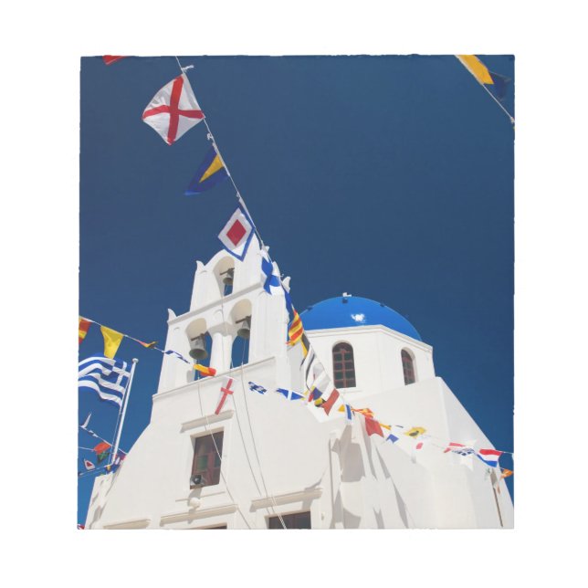 Griechenland und die griechische Insel Santorin St Notizblock (Vorderseite)