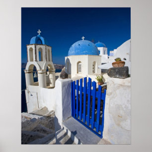 Griechenland und die griechische Insel Santorin St Poster