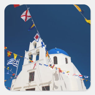 Griechenland und die griechische Insel Santorin St Quadratischer Aufkleber