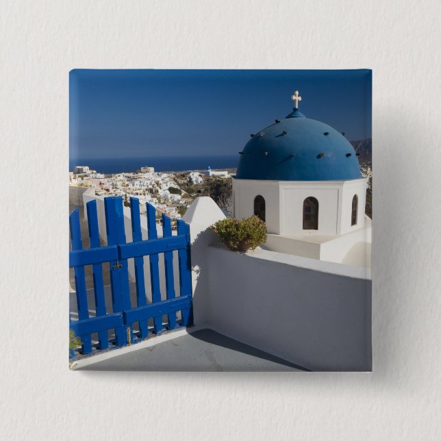 Griechenland und die griechische Insel Santorini a Button (Vorderseite)