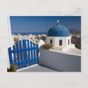 Griechenland und die griechische Insel Santorini a Postkarte