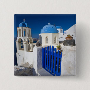 Griechenland und die griechische Insel Santorini S Button