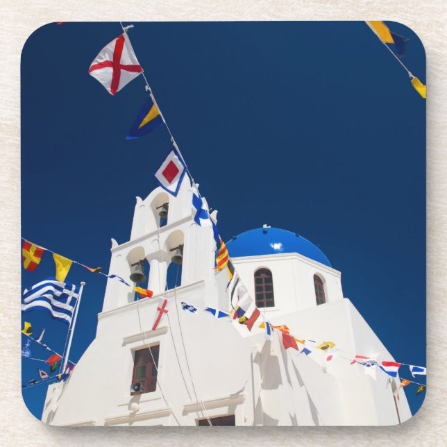 Griechenland und die griechische Insel Santorini S Getränkeuntersetzer (Vorderseite)