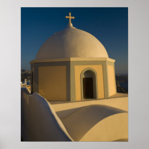 Griechenland und die griechische Insel Santorini S Poster