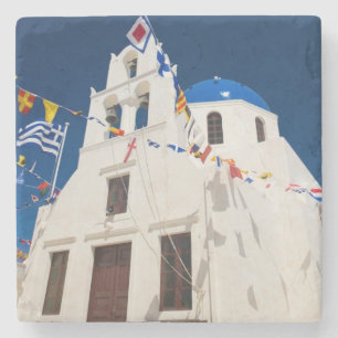 Griechenland und die griechische Insel Santorini S Steinuntersetzer