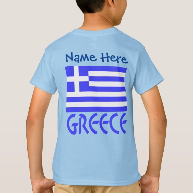 Griechenland und die unter griechischer Flagge fah T-Shirt (Rückseite)