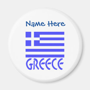 Griechenland und griechische Flagge Blau Personali Magnet