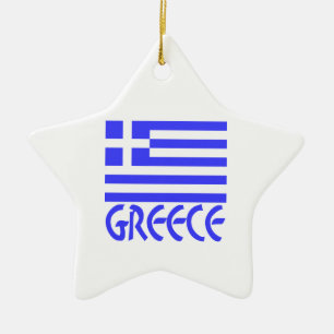Griechenland und griechische Flagge Keramik Ornament