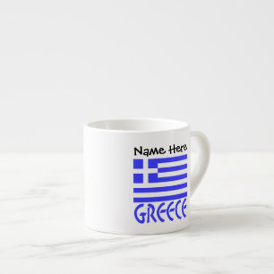 Griechenland und griechische Flagge mit Ihrem Name Espressotasse