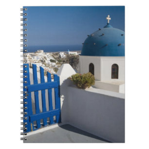 Griechenland und griechische Insel Santorin aus de Notizblock