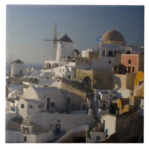 Griechenland und griechische Insel Santorin, Stadt Fliese
