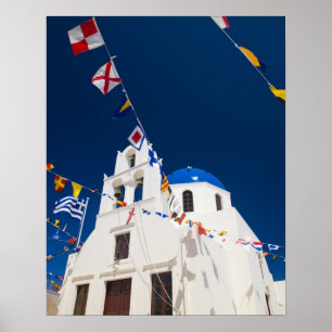 Griechenland und griechische Insel Santorin Stadt  Poster
