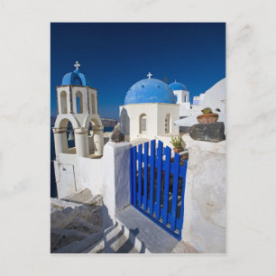 Griechenland und griechische Insel Santorin Stadt  Postkarte