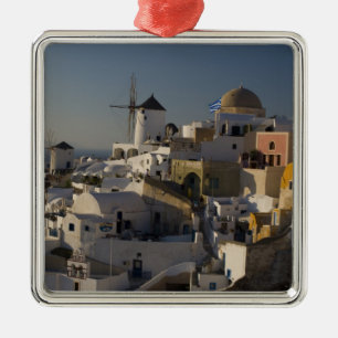 Griechenland und griechische Insel Santorin Stadt  Silbernes Ornament
