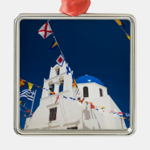 Griechenland und griechische Insel Santorin, Stadt Silbernes Ornament