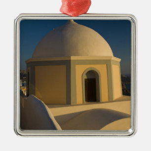 Griechenland und griechische Insel Santorin Stadt  Silbernes Ornament