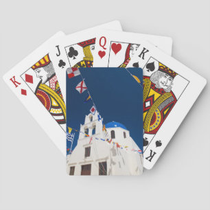 Griechenland und griechische Insel Santorin Stadt Spielkarten