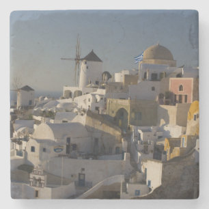 Griechenland und griechische Insel Santorin Stadt  Steinuntersetzer