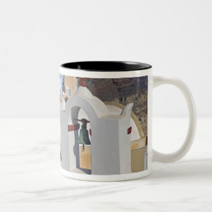 Griechenland und griechische Insel Santorin Stadt Zweifarbige Tasse