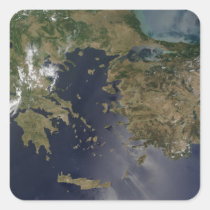 Griechenland und Türkei Quadratischer Aufkleber
