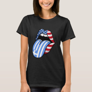 Griechenland USA Flaggen griechische Roots Half gr T-Shirt