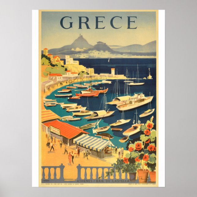 Griechenland Vintage Reiseplakat. Poster (Vorne)