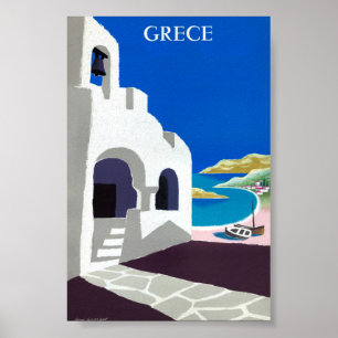 Griechenland Vintage-Reiseposter Restauriert Poster