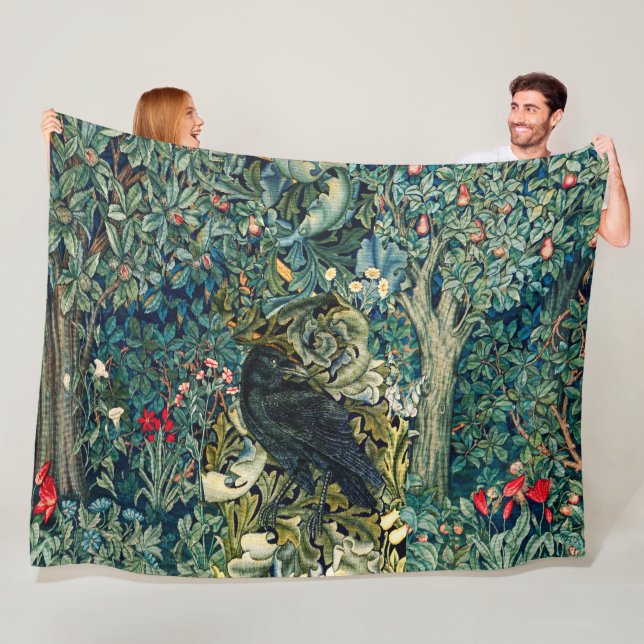 GRIECHENLAND, WALDTIERE, IN GRÜNEN BLUMEN RAVEN FLEECEDECKE (Beispiel)