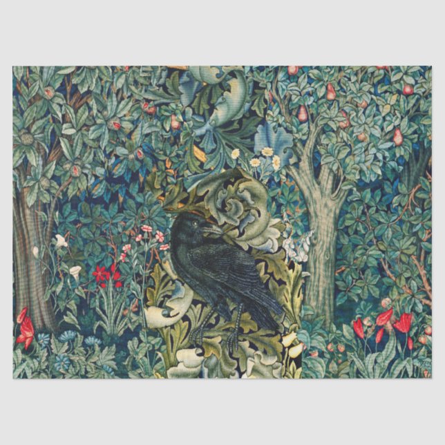 GRIECHENLAND, WALDTIERE, IN GRÜNEN BLUMEN RAVEN SEIDENPAPIER (Vorderseite)
