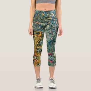 GRIECHENLAND, WALDTIERE, PEACOCK IN GRÜNEN BLUMEN CAPRI LEGGINGS