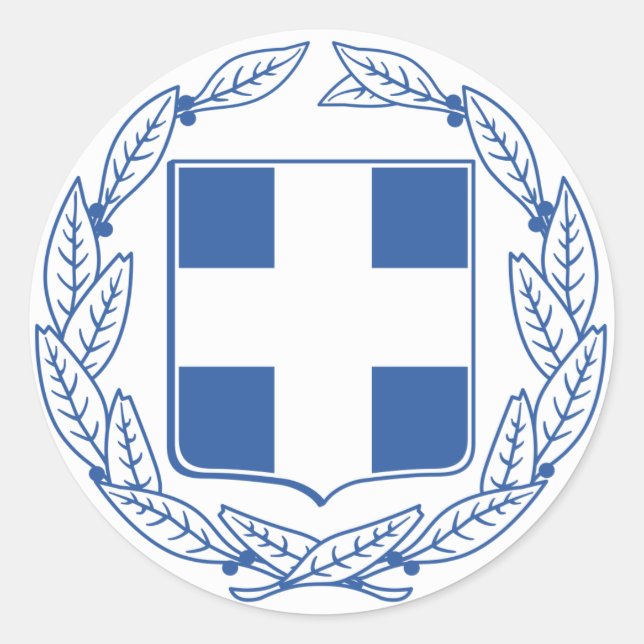 Griechenland Wappen GR Runder Aufkleber (Vorderseite)