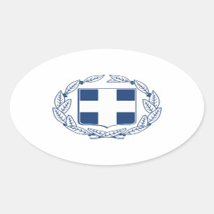 Griechenland-Wappen Ovaler Aufkleber