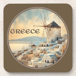 Griechenland Windmühlen von Mykonos Getränkeuntersetzer