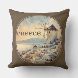 Griechenland Windmühlen von Mykonos Kissen