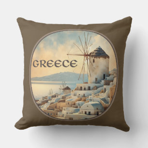 Griechenland Windmühlen von Mykonos Kissen