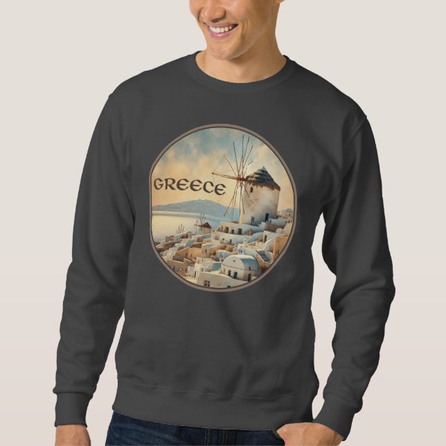 Griechenland Windmühlen von Mykonos Sweatshirt (Vorderseite)