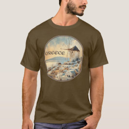 Griechenland Windmühlen von Mykonos T-Shirt