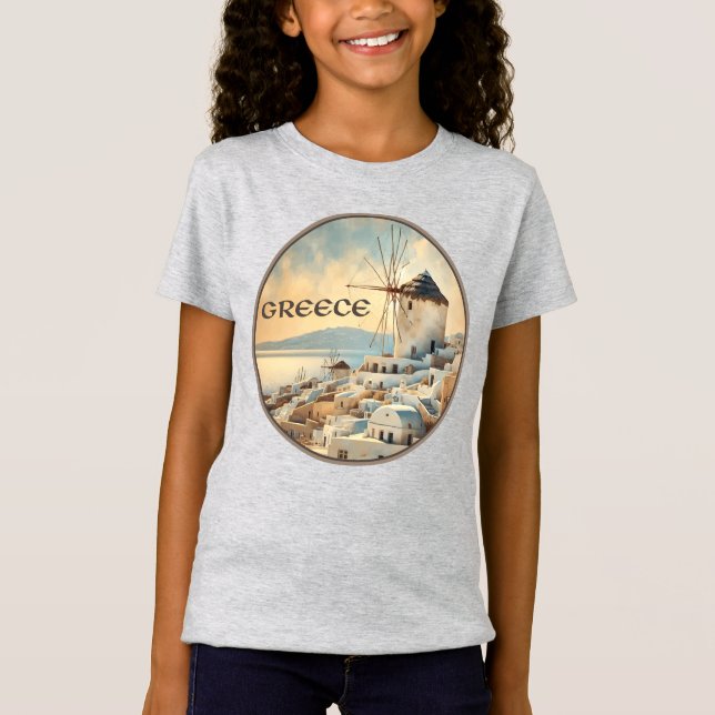 Griechenland Windmühlen von Mykonos T-Shirt (Vorderseite)