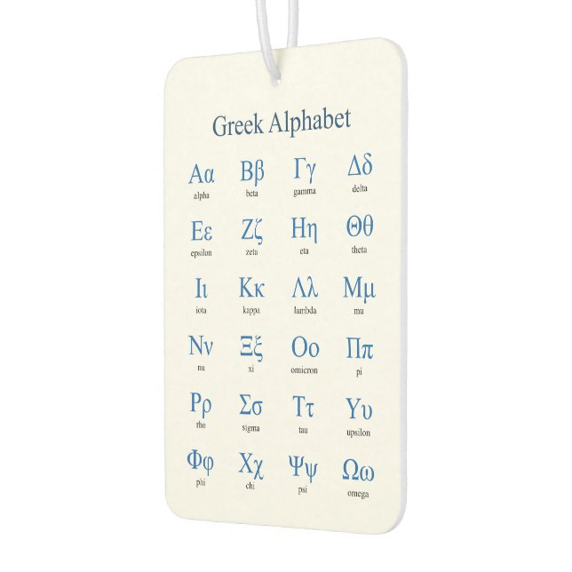 Griechisch Alphabet Autolufterfrischer (Links)