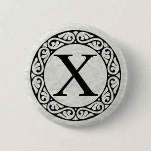 Griechisch Alphabet Letter Chi Button