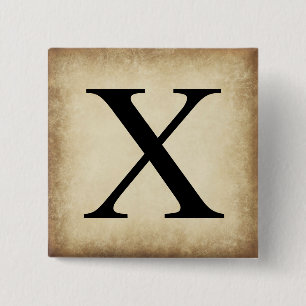 Griechisch Alphabet Letter Chi Button