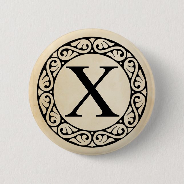 Griechisch Alphabet Letter Chi Button (Vorderseite)