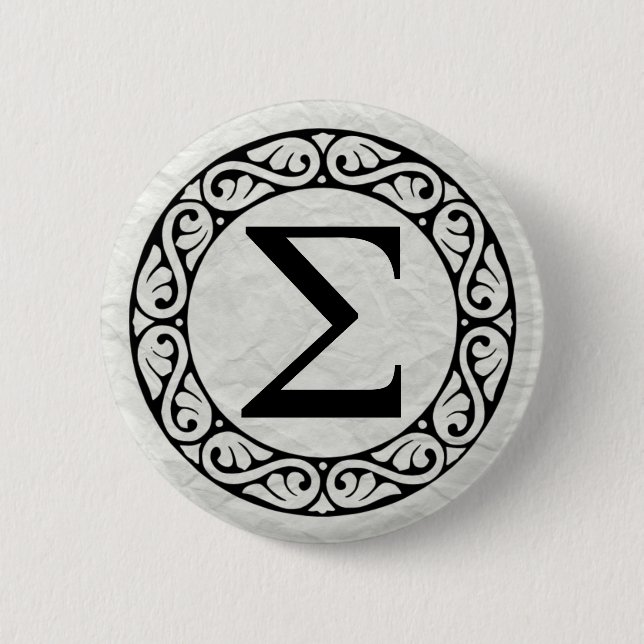 Griechisch Alphabet Letter Sigma Button (Vorderseite)