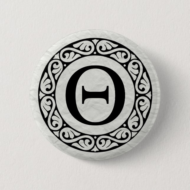 Griechisch Alphabet Letter Theta Button (Vorderseite)