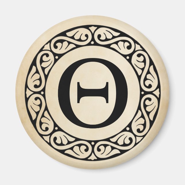 Griechisch Alphabet Letter Theta Magnet (Vorne)