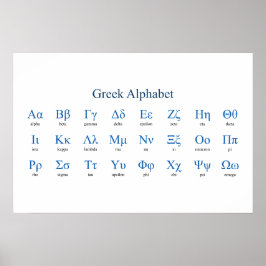 Griechisch Alphabet Narrow Horizontal Poster