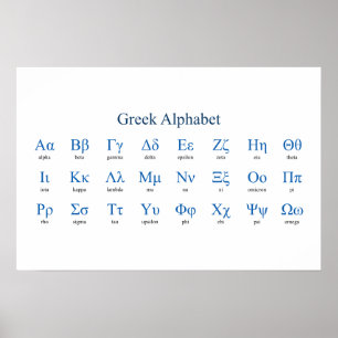 Griechisch Alphabet Narrow Horizontal Poster