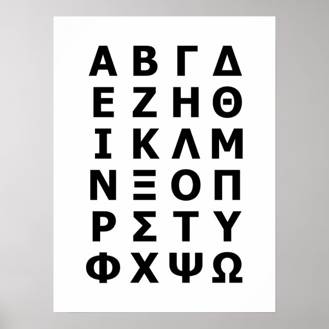 Griechisch Alphabet Poster (Vorne)
