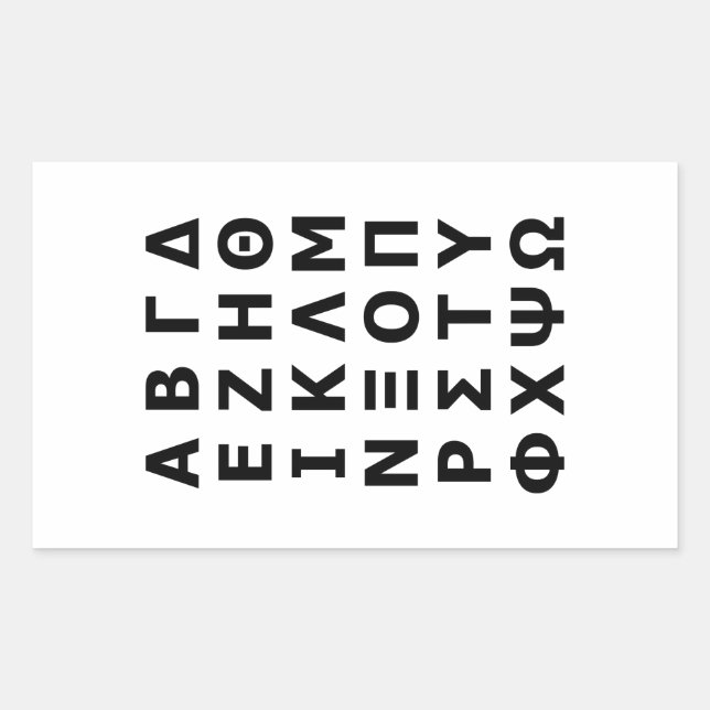 Griechisch Alphabet Rechteckiger Aufkleber (Vorderseite)