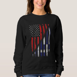 Griechisch American Flag Retro Style USA Griechenl Sweatshirt